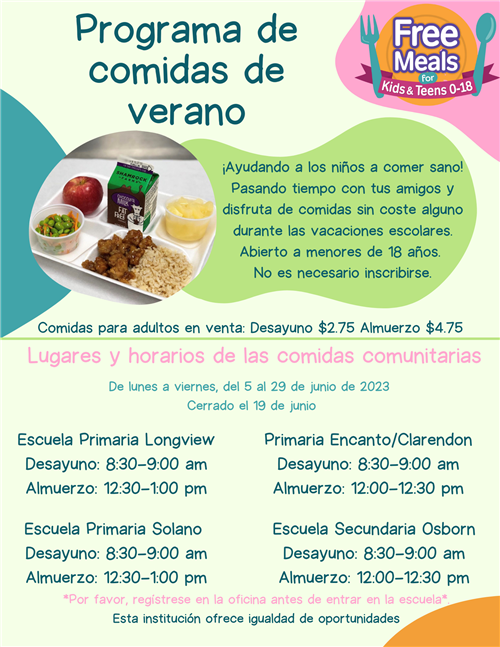 programa de comidas de verano